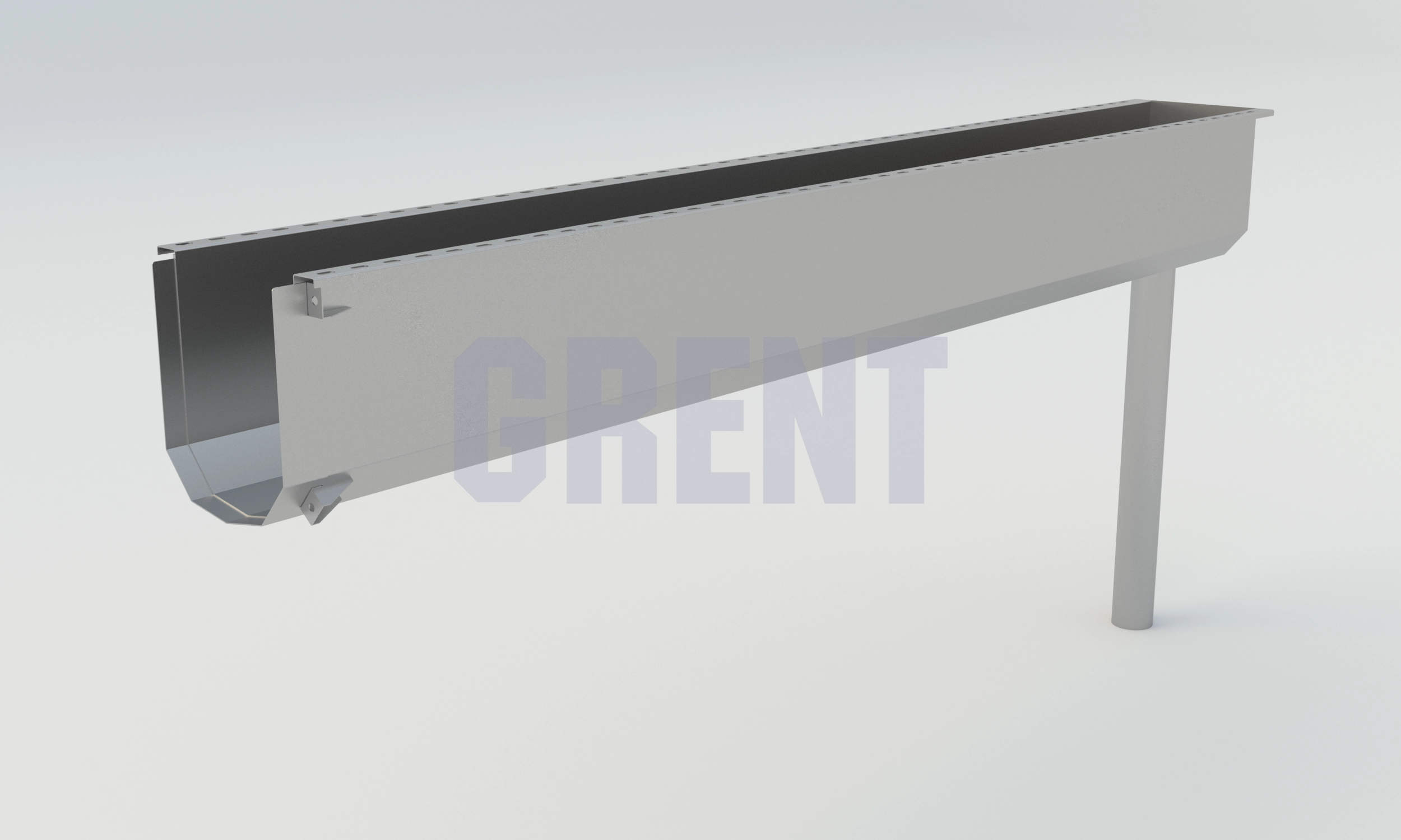 Лоток водоотводный мостовой GRENT MosT подвесной 300 выпускной торцевой