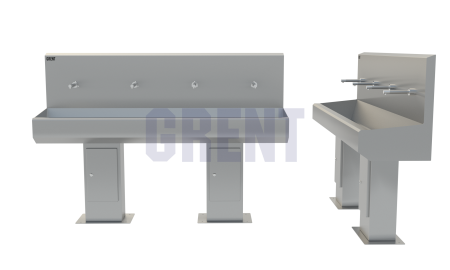 Умывальник 4-секционный на стойке GRENT-S-04