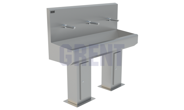 Умывальник 3-секционный на стойке GRENT-S-03