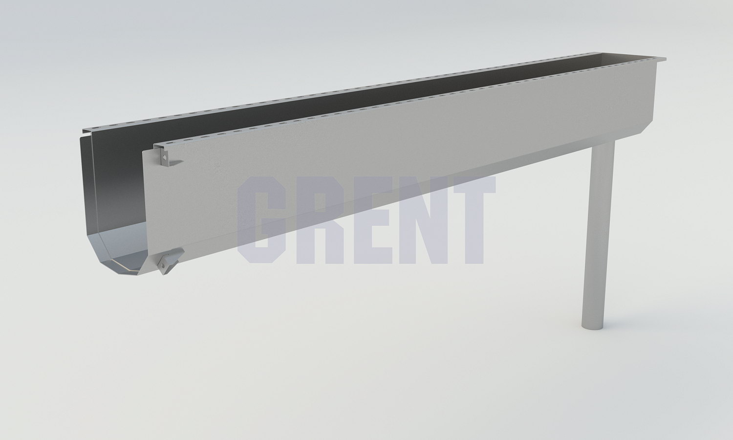 Лоток водоотводный мостовой GRENT MosT подвесной 150 выпускной торцевой